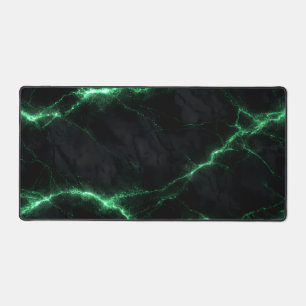 Emerald Green Lightning Marble Mouse Pad