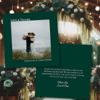 Emerald Green Love & Thanks Photo & Note Wedding