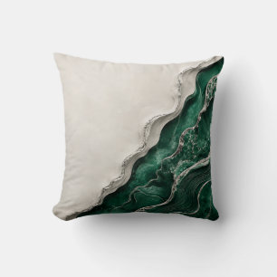 Emerald Green Marble Abstract Nature Decor Art Cushion