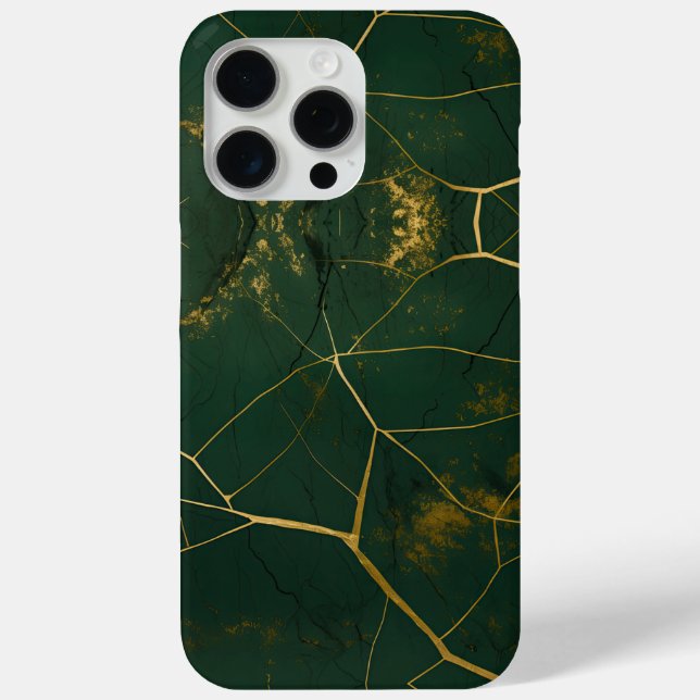 Emerald Green Marble Gold Glitter Case-Mate iPhone Case (Back)
