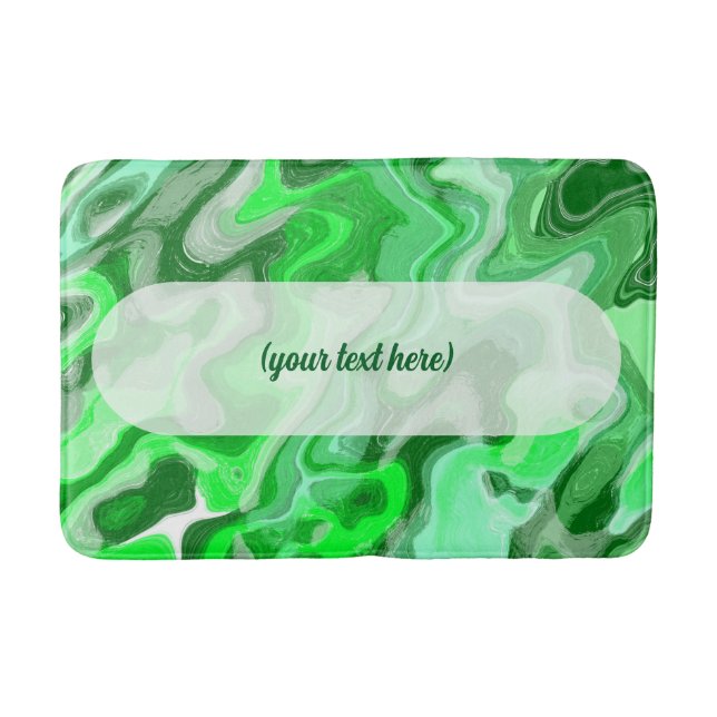 Emerald Green Marble Texture Abstract Liquid Paint Bath Mat (Front)