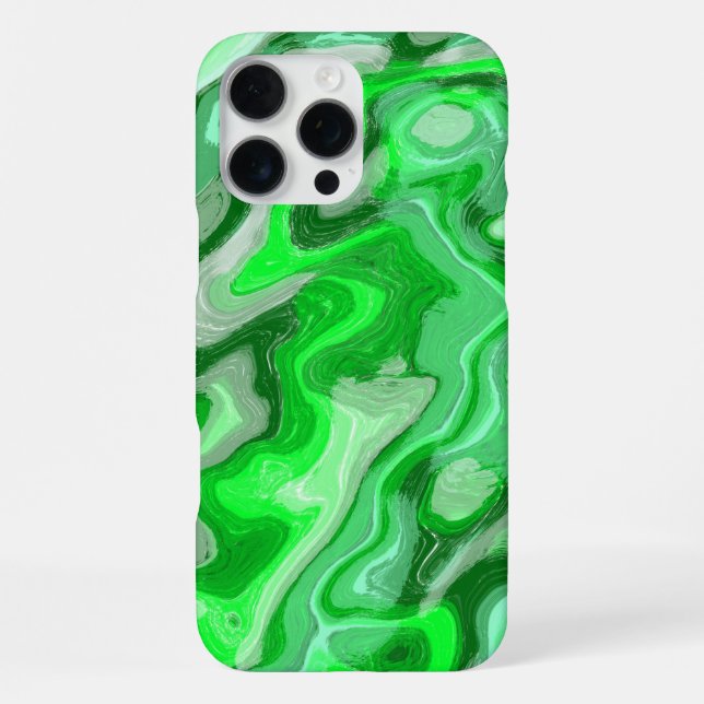 Emerald Green Marble Texture Abstract Liquid Paint iPhone Case (Back)