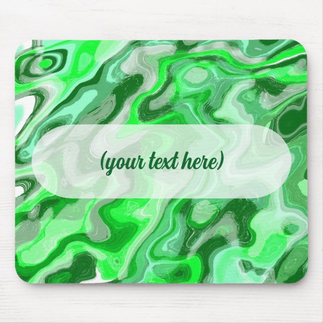 Emerald Green Marble Texture Abstract Liquid Paint Mouse Mat (Front)