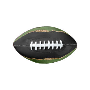 Emerald Green Marbled Agate Contemporary Stone American Football