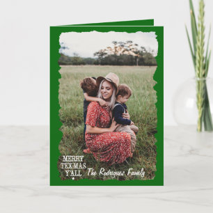 Emerald Green Merry Tex-Mas Y'all Photo Christmas Card