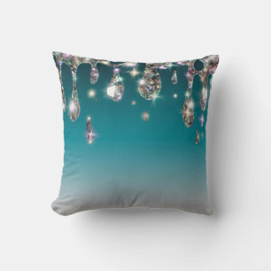 *~* Emerald Green Metallic AP7 Dripping GLITTER Cushion