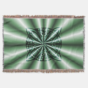 Emerald Green Metallic Celtic Knot Original Art Throw Blanket