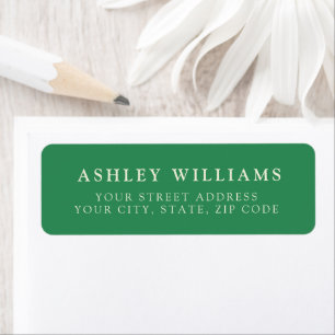Emerald Green Minimalist Elegant Return Stickers