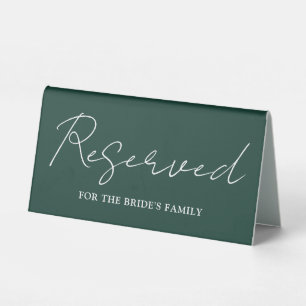 Emerald Green Minimalist Script Reserved