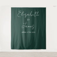 Emerald Green Minimalist Wedding Photo Backdrop