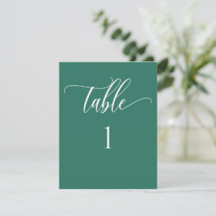 Emerald Green Modern Minimalist Table Number