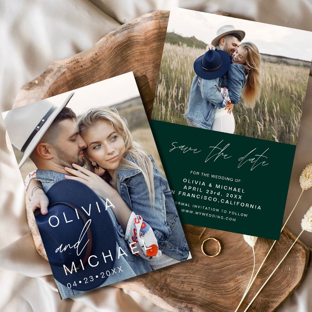 Emerald Green Modern Save the Date Photo  (Creator Uploaded)