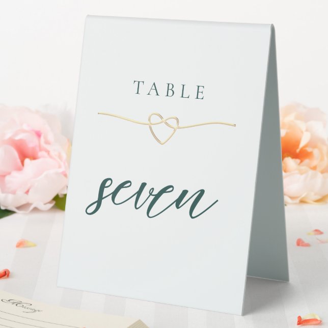 Emerald Green Modern Script Wedding Table Number (In SItu (Wedding))