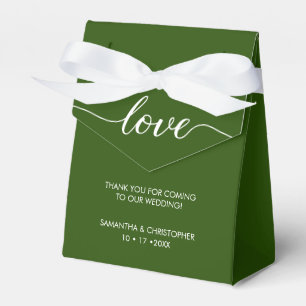 Emerald Green Modern Simple Love Wedding ScrIpt Favour Box