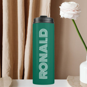 Emerald Green Modern Typography Personalised Name Thermal Tumbler