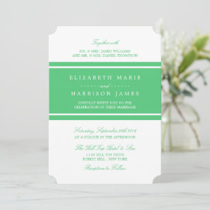 Emerald Green Modern Wedding Invitation