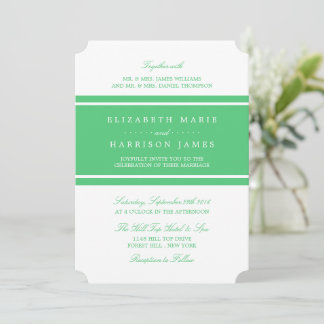 Emerald Green Modern Wedding Invitation