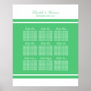 Emerald Green Modern Wedding Seating Chart