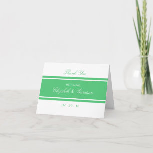 Emerald Green Modern Wedding Thank You Card