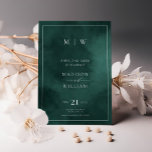 Emerald Green Monogram & Border Elegant Save The Date<br><div class="desc">Emerald Green Monogram & Border Elegant Save the Date</div>