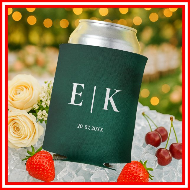 Emerald Green Monogram Can Cooler (Creator Uploaded)