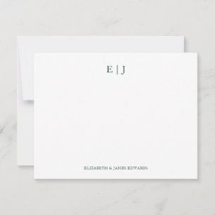 Emerald Green Monogram Initials Personalised Card