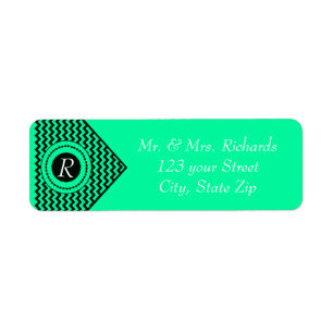 Emerald Green Monogrammed Chevron