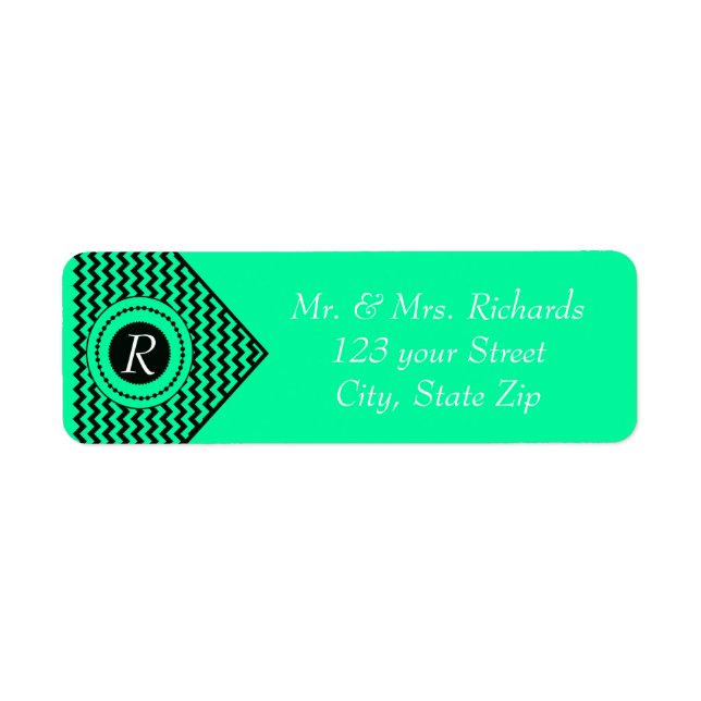 Emerald Green Monogrammed Chevron (Front)