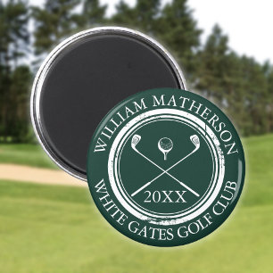 Emerald Green Name And Club Name Date Magnet