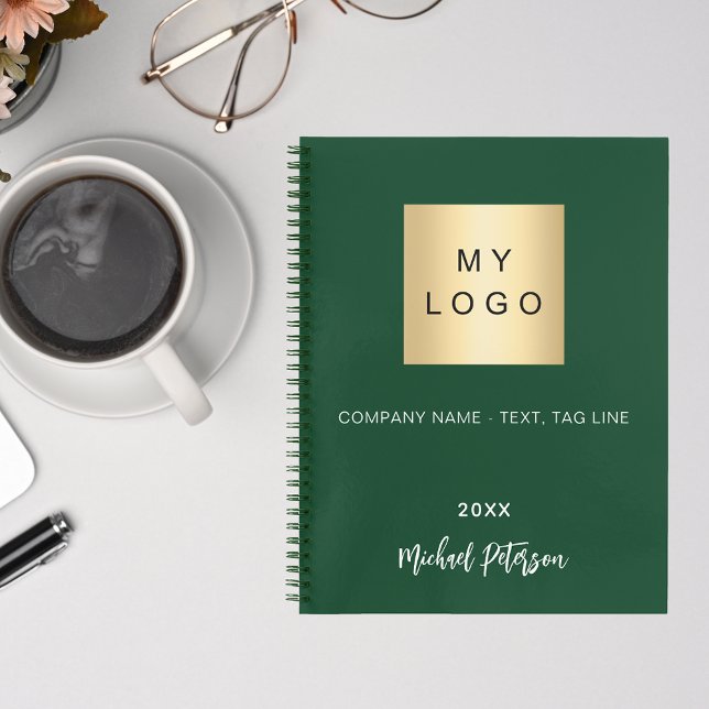 Emerald green name script business logo notebook (Creator Uploaded)