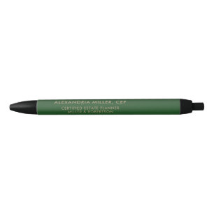 Emerald Green Name Title Company Typographic Black Ink Pen
