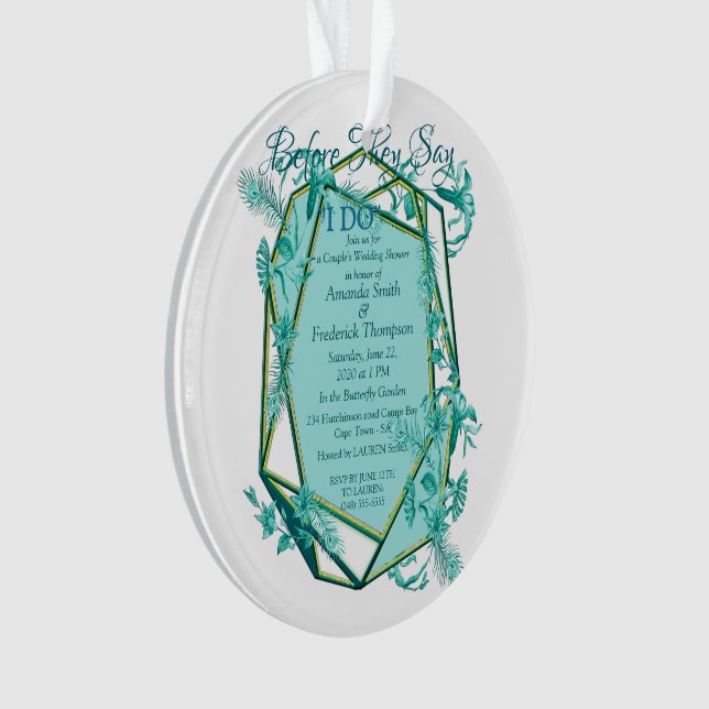 Emerald green on a sculpture texture backing ornament (Front)