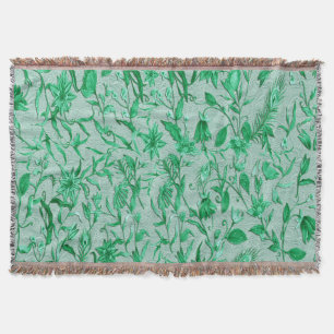 Emerald Green on a sculpture texture backing Throw Blanket