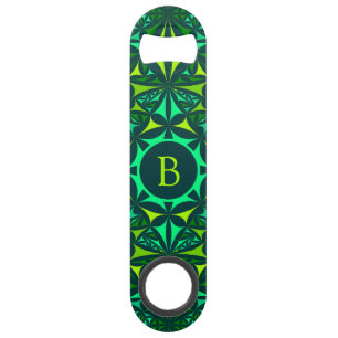 Emerald Green Ornate Kaleidoscope Monogram