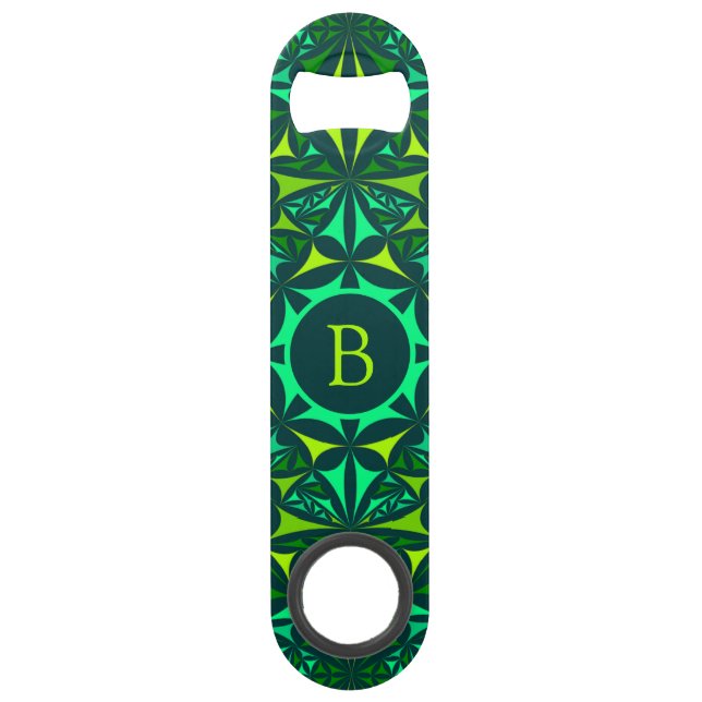Emerald Green Ornate Kaleidoscope Monogram (Front)
