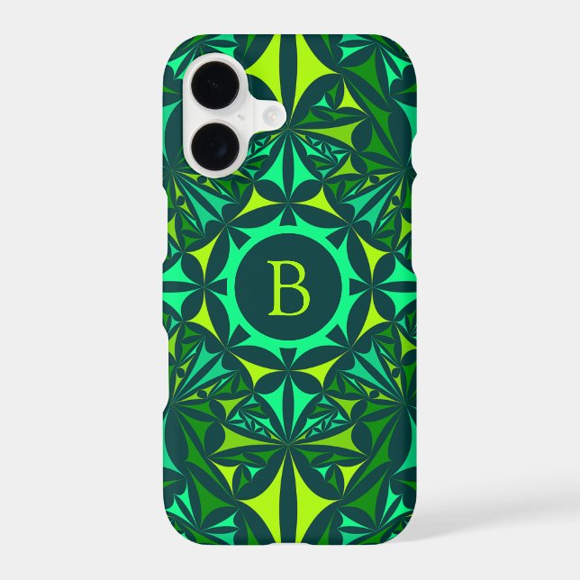 Emerald Green Ornate Kaleidoscope Monogram (Back)