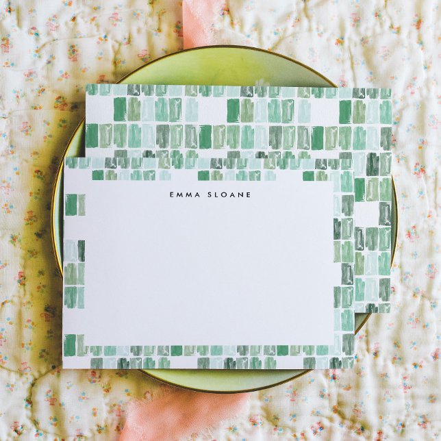 Emerald Green Painted Jewel Personalised Note Card (Emerald Green Painted Jewel Personalized Note Card)
