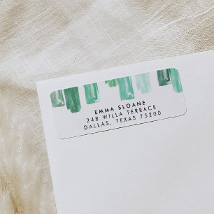 Emerald Green Painted Jewels Return Address Labels