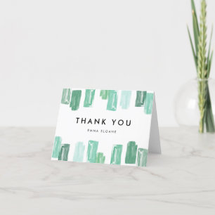 Emerald Green Painted Jewels Thank You Card