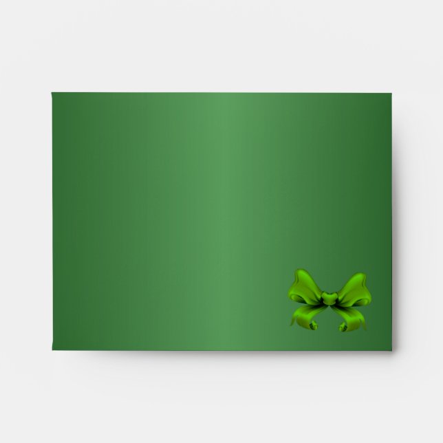 Emerald Green Peacock Note Envelope (Front)