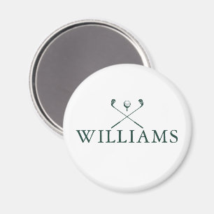 Emerald Green Personalised Name Golf Clubs Magnet
