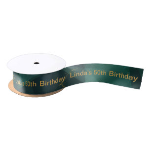 Emerald Green Personalised ribbon Satin Ribbon