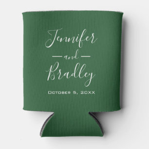 Emerald Green Personalised Wedding Can Cooler
