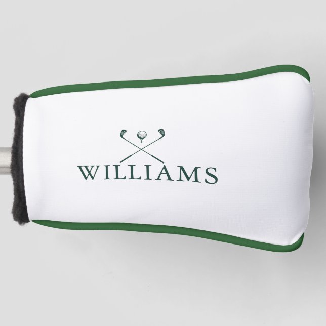 Emerald Green Personalized Name Golf Clubs Golf Head Cover (Front)