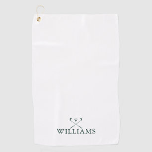 Emerald Green Personalized Name Golf Clubs Golf Towel