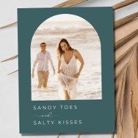 Emerald Green Photo Beach Wedding Save the Date