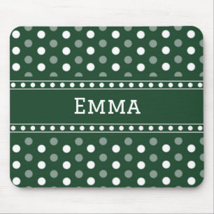 Emerald Green Polka Dot Mouse Mat