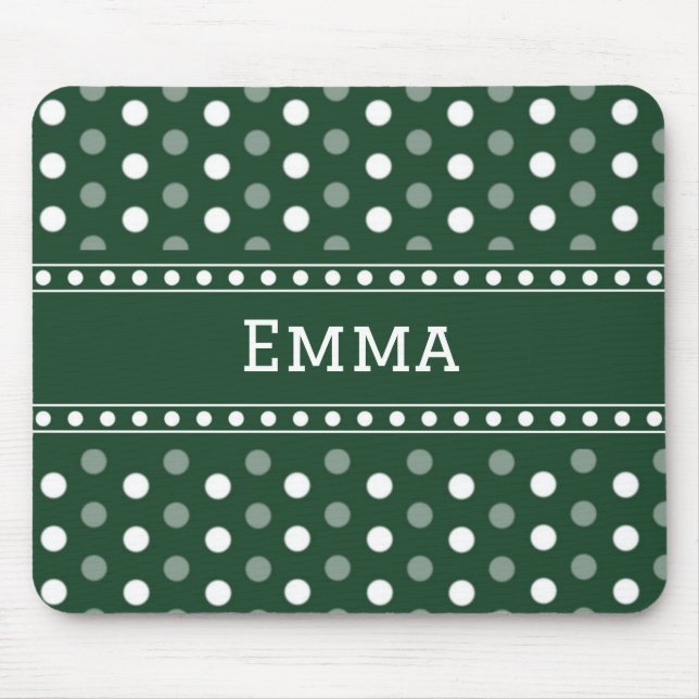 Emerald Green Polka Dot Mouse Mat (Front)