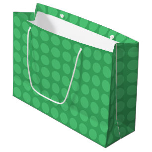 Emerald Green Polka Dot Pattern Large Gift Bag