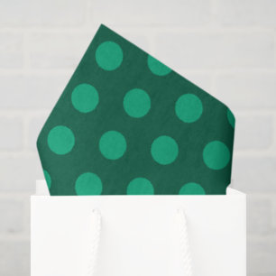 Emerald Green Polka Dots Tissue Paper